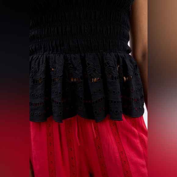 NWT DAMSON MADDER Martina Embroidered Cami Top in Black UK 12 / US 8 - Picture 4 of 13